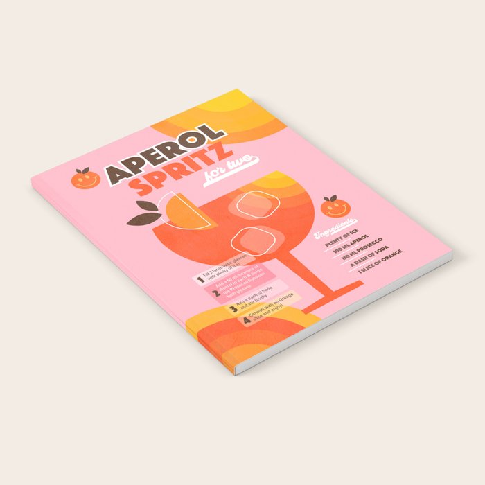Retro Cocktail Nº1 Aperol Spritz Notebook Gallery Image 2