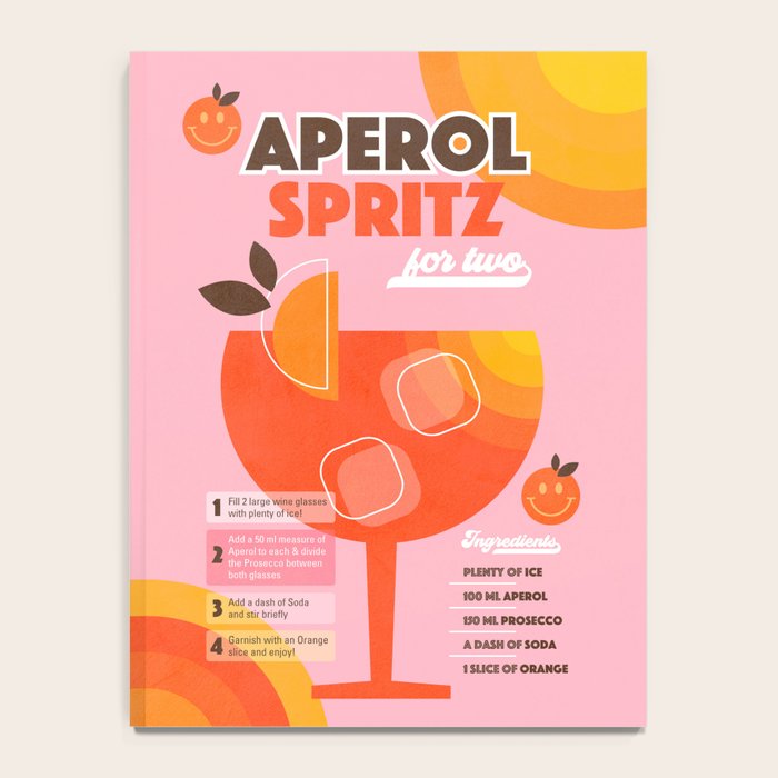 Retro Cocktail Nº1 Aperol Spritz Notebook Gallery Image 4