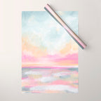 Peace, Love & Joy - Tropical Ocean Seascape Wrapping Paper Gallery Image 1