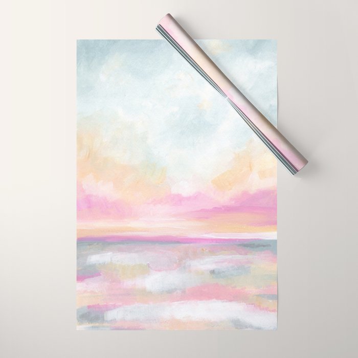 Peace, Love & Joy - Tropical Ocean Seascape Wrapping Paper Gallery Image 1