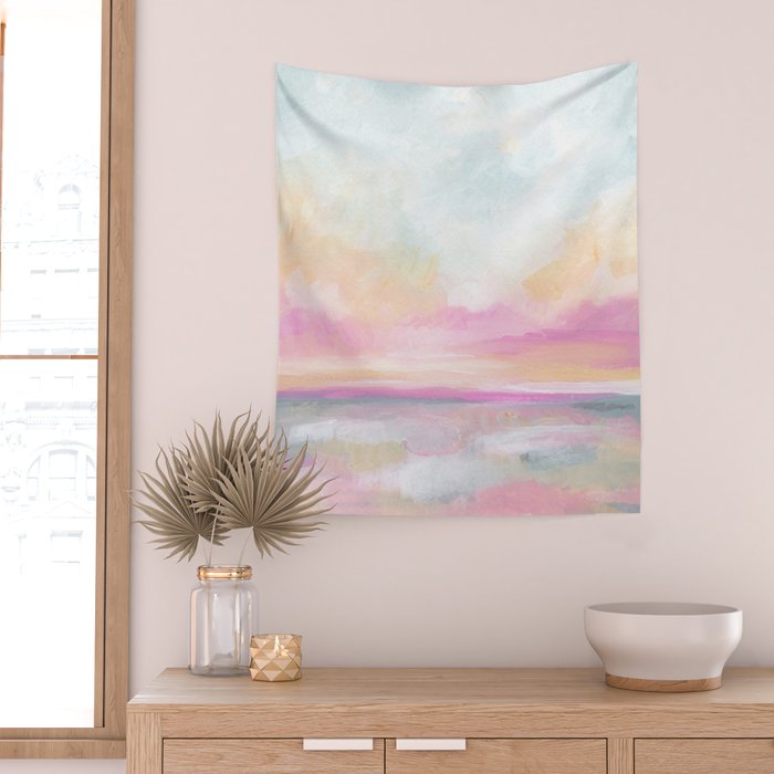 Peace, Love & Joy - Tropical Ocean Seascape Wall Tapestry Gallery Image 2
