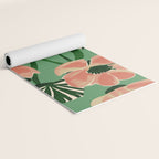 Coral Poppies on Green Yoga Mat Gallery Image 2