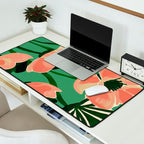 Coral Poppies on Green Desk Mat Gallery Image 2
