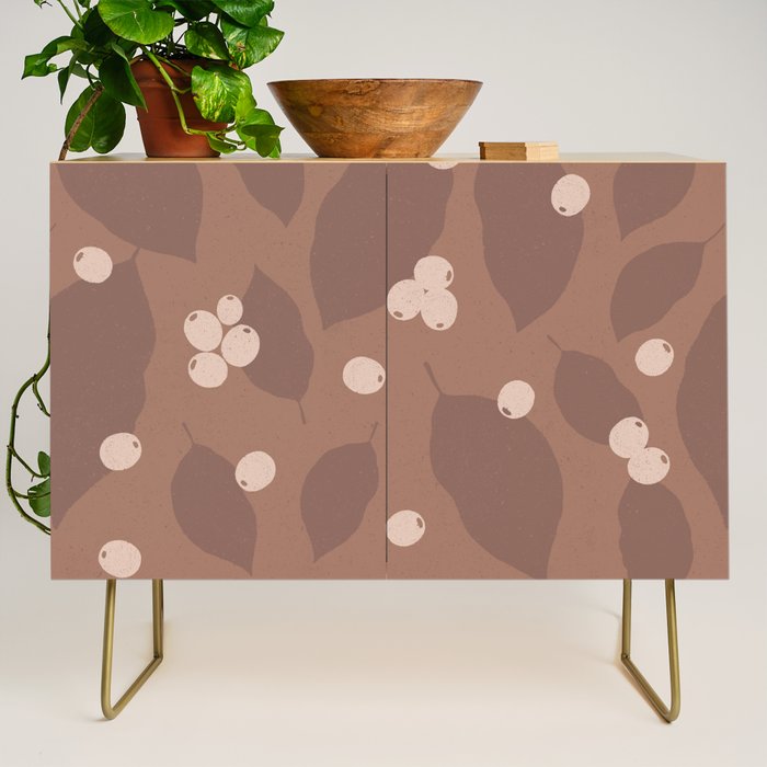 Coffee Leaves and Berries - Mocha Mousse Credenza Gallery Image 1