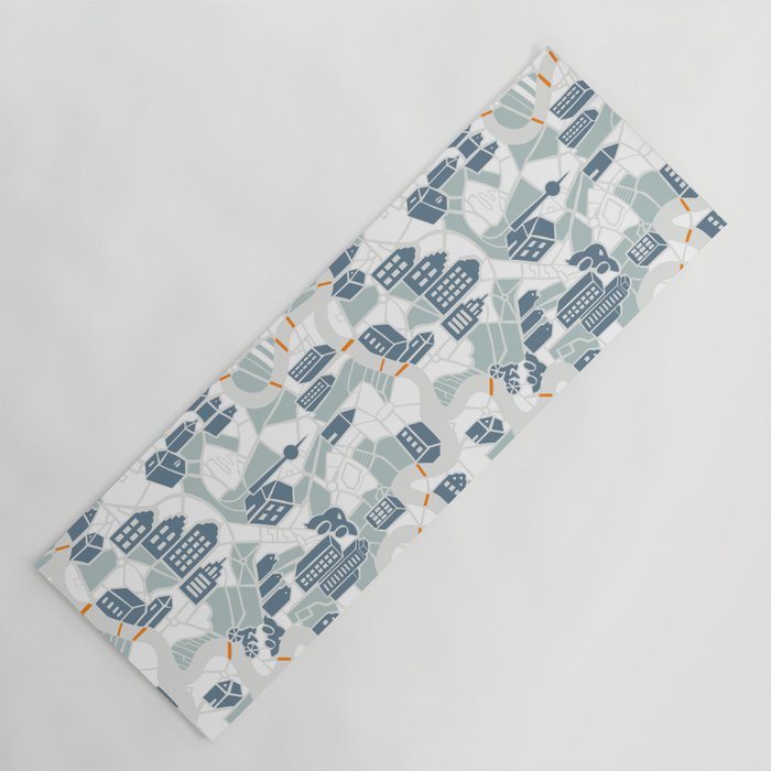ma ville mon amour; City life collection soft grey  Yoga Mat Gallery Image 1