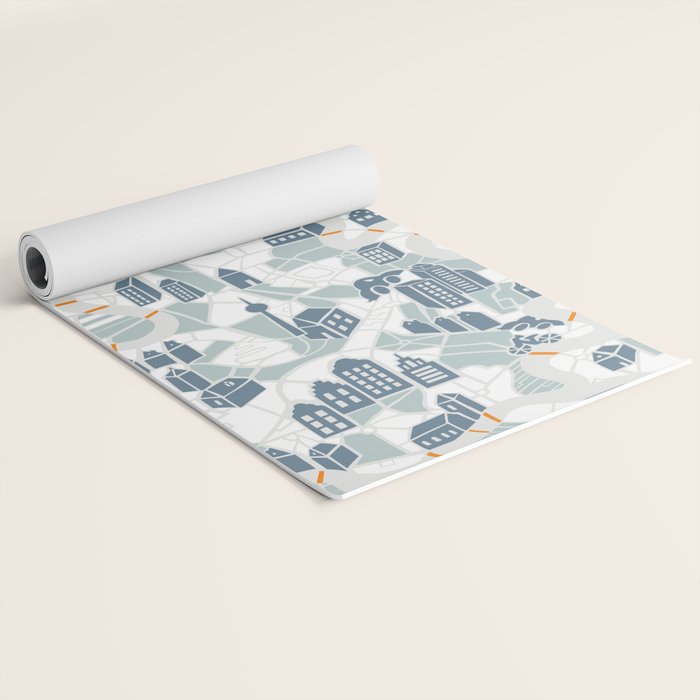 ma ville mon amour; City life collection soft grey  Yoga Mat Gallery Image 2
