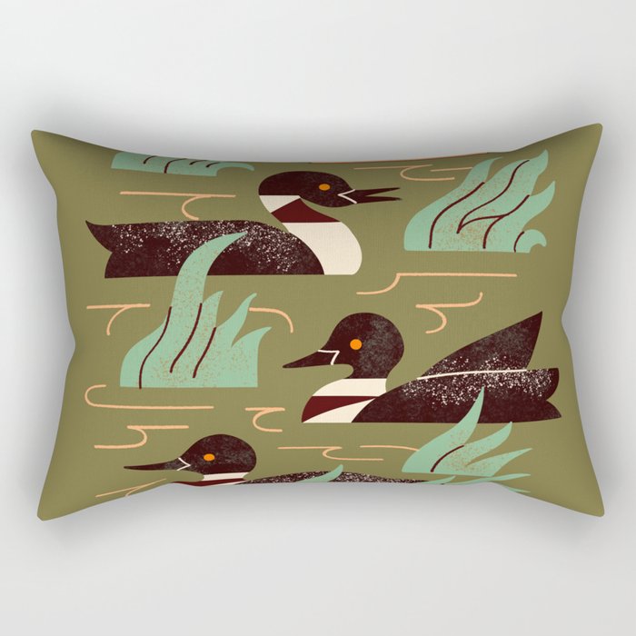 Loons At Dusk Rectangular Pillow Gallery Image 2