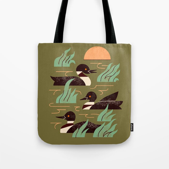 Loons At Dusk Tote Bag Gallery Image 1