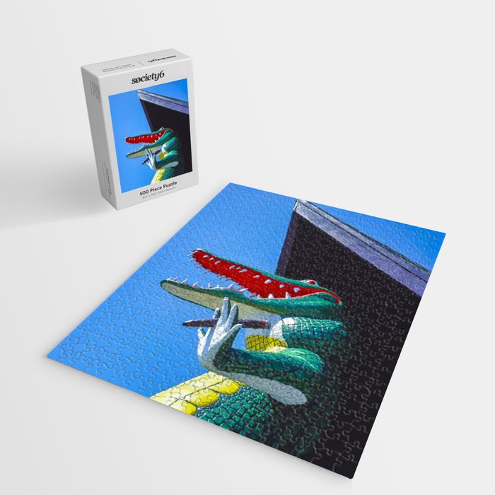Gatorland Zoo alligator statue Route 1 St Augustine Florida everglades color photograph art print Jigsaw Puzzle Gallery Image 2