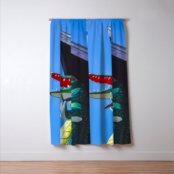 Gatorland Zoo alligator statue Route 1 St Augustine Florida everglades color photograph art print Window Curtain Gallery Image 3