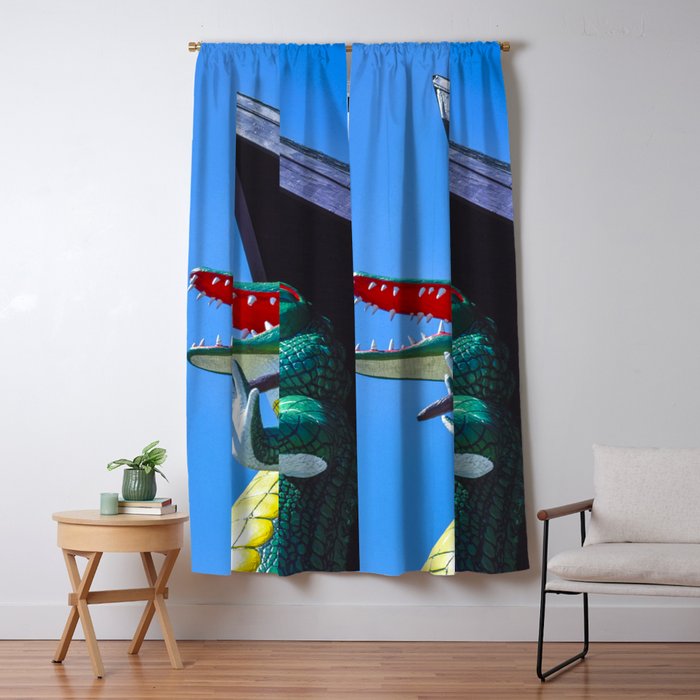 Gatorland Zoo alligator statue Route 1 St Augustine Florida everglades color photograph art print Window Curtain Gallery Image 5