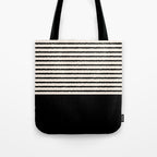 Texture - Black Stripes Blocks Tote Bag Gallery Image 1