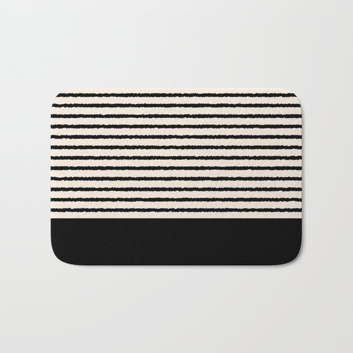 Texture - Black Stripes Blocks Bath Mat Gallery Image 1