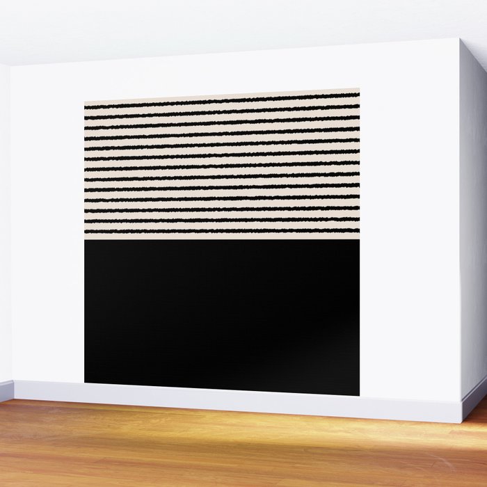 Texture - Black Stripes Blocks Wall Mural Gallery Image 2
