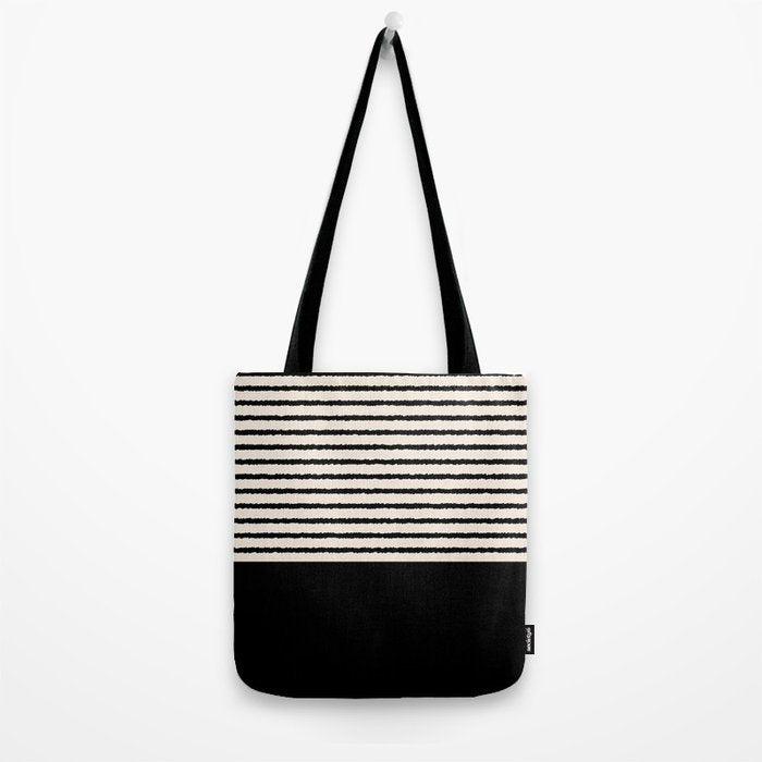 Texture - Black Stripes Blocks Tote Bag Gallery Image 2