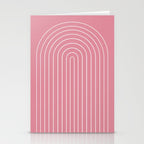 Minimal Arch XVIII 90s Pink Modern Geometric Lines Stationery Card Gallery Image 2