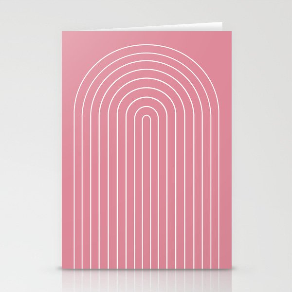 Minimal Arch XVIII 90s Pink Modern Geometric Lines Stationery Card Gallery Image 2
