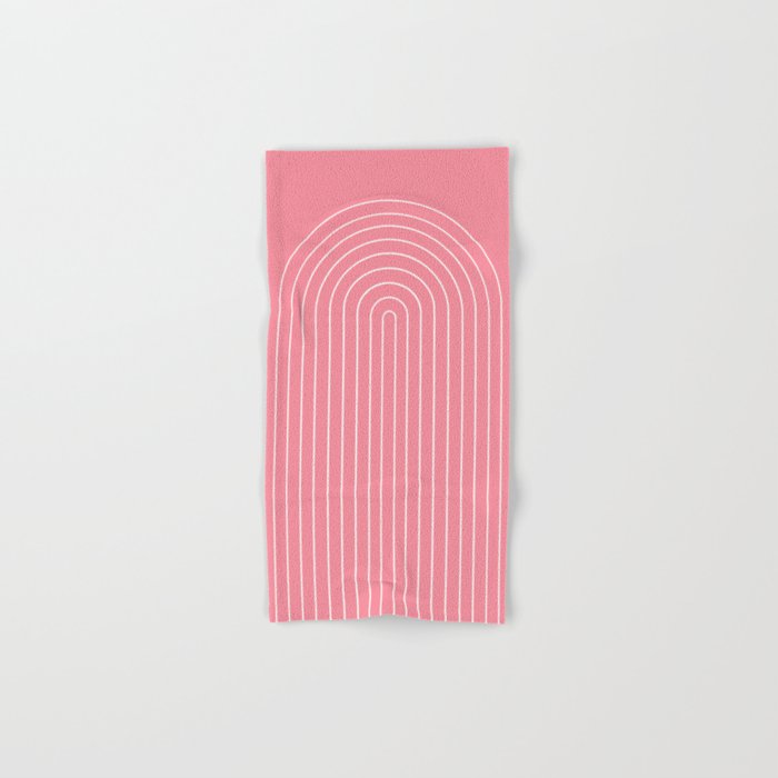 Minimal Arch XVIII 90s Pink Modern Geometric Lines Bath Towel Gallery Image 1