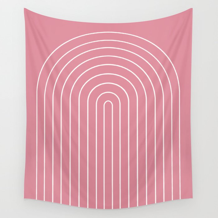 Minimal Arch XVIII 90s Pink Modern Geometric Lines Wall Tapestry Gallery Image 4