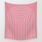 Minimal Arch XVIII 90s Pink Modern Geometric Lines Wall Tapestry Gallery Image 4