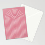 Minimal Arch XVIII 90s Pink Modern Geometric Lines Stationery Card Gallery Image 2