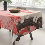 Springtime Japanese Cherry Blossom Twin Cats  Tablecloth Gallery Image 3