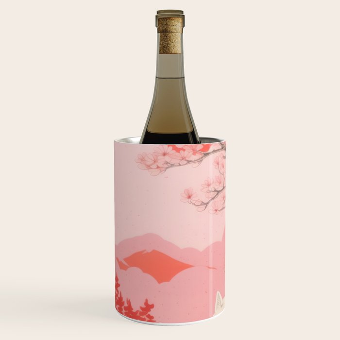 Springtime Japanese Cherry Blossom Twin Cats  Wine Chiller Gallery Image 2