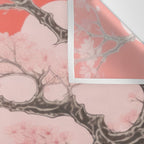 Springtime Japanese Cherry Blossom Twin Cats  Wall Tapestry Gallery Image 3