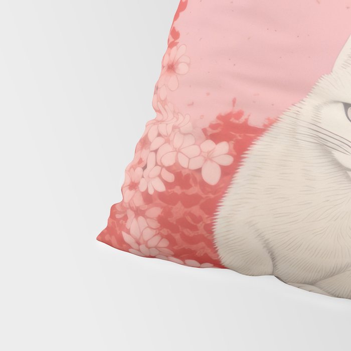 Springtime Japanese Cherry Blossom Twin Cats  Pillow Sham Gallery Image 4