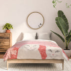 Springtime Japanese Cherry Blossom Twin Cats  Comforter Gallery Image 3