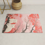 Springtime Japanese Cherry Blossom Twin Cats  Rug Gallery Image 1