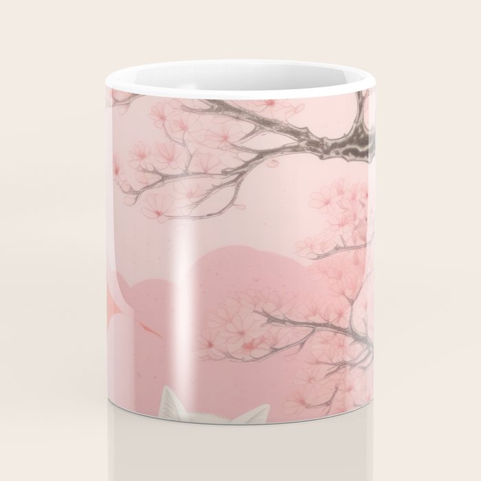 Springtime Japanese Cherry Blossom Twin Cats  Coffee Mug Gallery Image 4