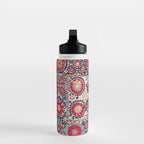 Shakhrisyabz Suzani Southwest Uzbekistan Embroidery Print Water Bottle Gallery Image 3