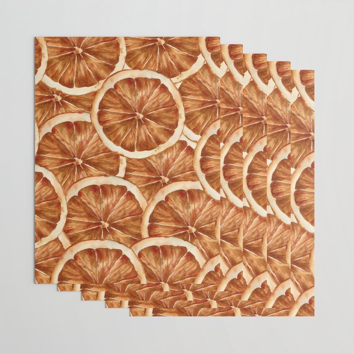 Watercolor, Festive Oranges Wrapping Paper Gallery Image 3