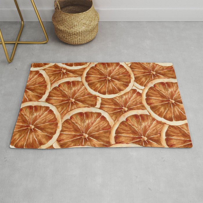 Watercolor, Festive Oranges Rug Gallery Image 1