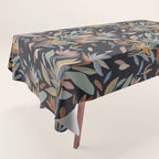 Hand Painted Floral Garden Night Tablecloth Gallery Image 1