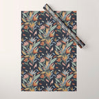 Hand Painted Floral Garden Night Wrapping Paper Gallery Image 1