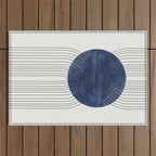 Mid Century Modern Blue Perfect Balance Outdoor Rug Gallery Image 1