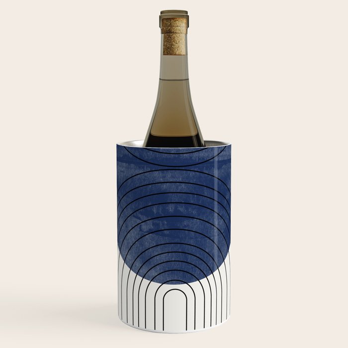 Mid Century Modern Blue Perfect Balance Wine Chiller Gallery Image 1