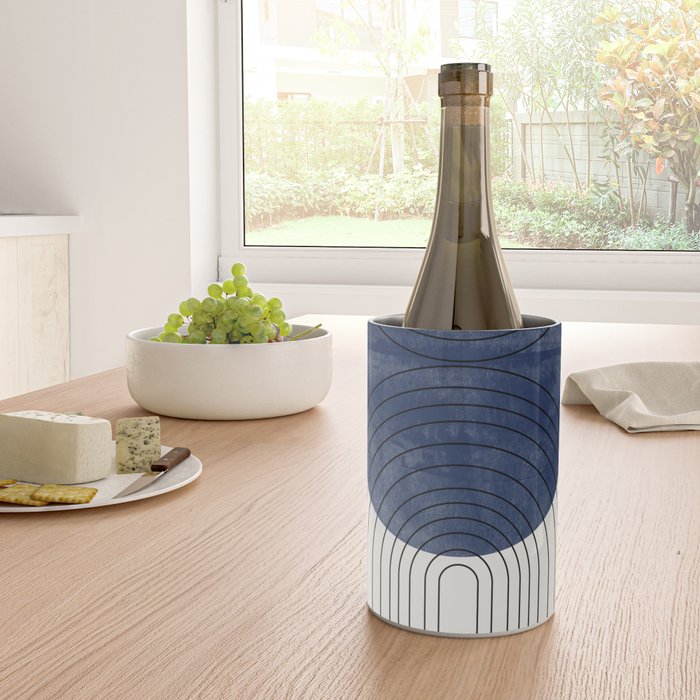 Mid Century Modern Blue Perfect Balance Wine Chiller Gallery Image 4