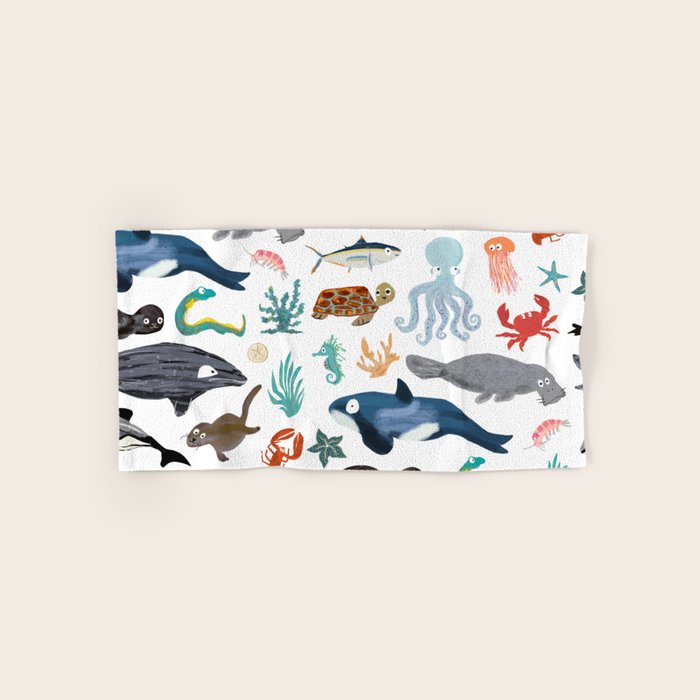 Sea Change: Ocean Animals Bath Towel Gallery Image 1