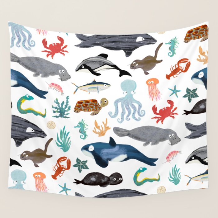 Sea Change: Ocean Animals Wall Tapestry Gallery Image 4
