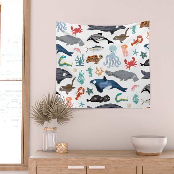 Sea Change: Ocean Animals Wall Tapestry Gallery Image 2