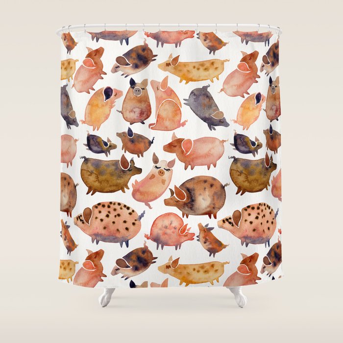 Pig Collection Shower Curtain Gallery Image 1