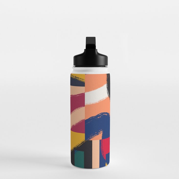 Rainbow abstract ribbon pattern Water Bottle Gallery Image 3