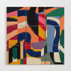 Rainbow abstract ribbon pattern Wood Wall Art Gallery Image 1