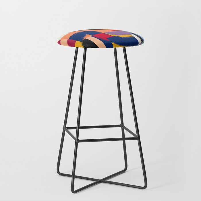 Rainbow abstract ribbon pattern Stool Gallery Image 1