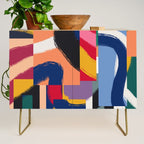 Rainbow abstract ribbon pattern Credenza Gallery Image 1