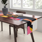 Rainbow abstract ribbon pattern Table Runner Gallery Image 2