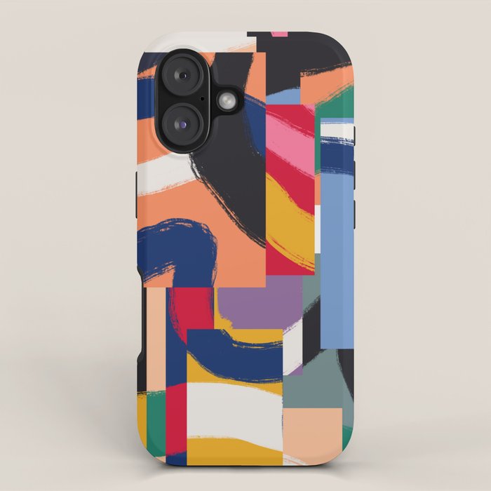 Rainbow abstract ribbon pattern iPhone Case Gallery Image 1